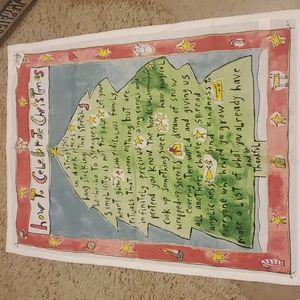 "how to celebrate Christmas "  Cloth Wall Decor  18inx25in NWT
